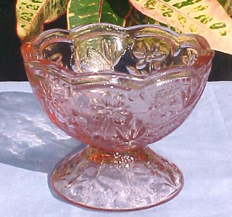 Pink Depression Glass Mini Punch Bowl & Cups Set New 