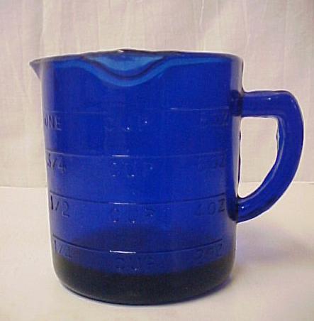 Depression Glass Cobalt Blue 3 Spout Measuring Cup New  