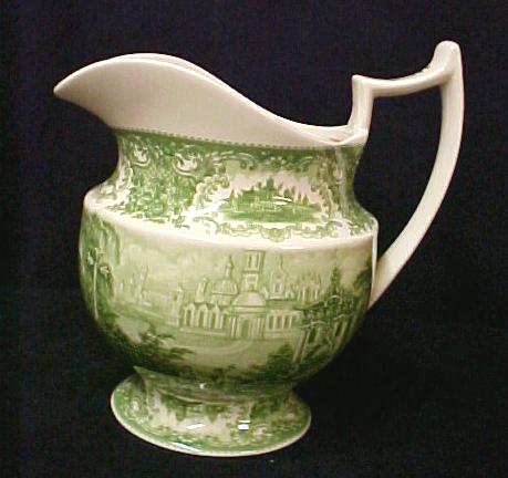 Green Castle Willow Transferware Milk Pitcher New