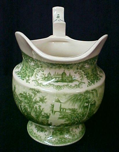 Green Castle Willow Transferware Milk Pitcher New