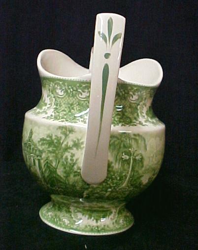 Green Castle Willow Transferware Milk Pitcher New