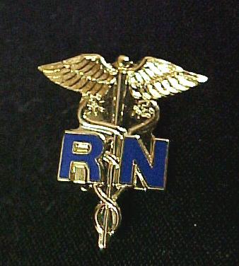 RN Nurse Medical Emblem Pin Collar Caduceus NWT 801C