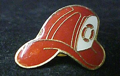 Red Fireman Chief Hat Fire Dept Lapel Pin Cap Tac New  