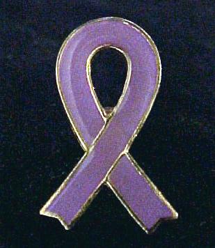 Lavender Lilac Ribbon Cancer Testicular Relay Lapel Pin  