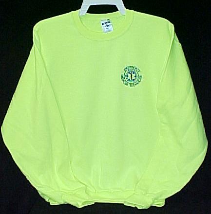 EMT Safety Green Star of Life Neon Sweatshirt XL New  