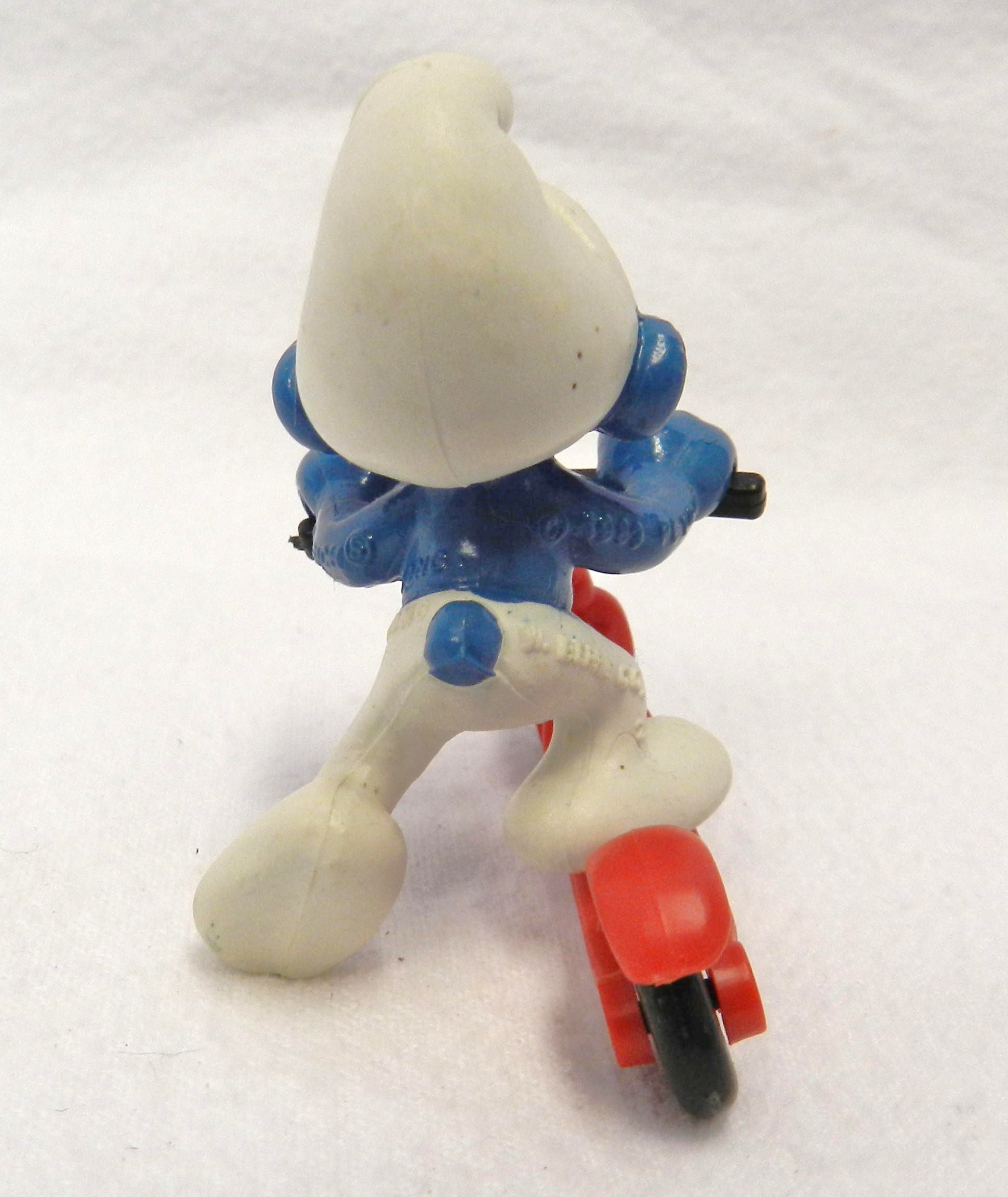 Vintage Schleich Peyo Red Foot Push Scooter Smurf Hong Kong 1983 | eBay