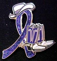 Brand New Fibromyalgia Awareness western style cloisonne lapel pin 