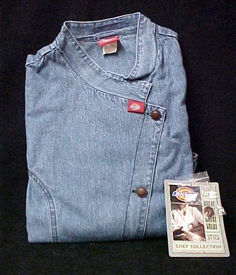 Ladies Chef Coat Denim Jacket CW070107A Dickies L New  