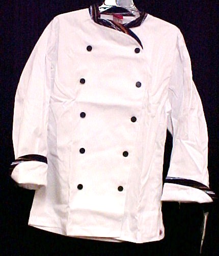 Dickies Executive Chef Coat White Stripe Trim 48 New  