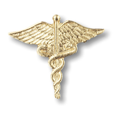 Caduceus Military Medical Officer Pin Tac Gold Plate | eBay