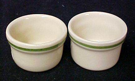 Roseville Alpine Pottery Mini Ramekin Set Leaf Design  