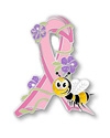 Breast Cancer Ribbon Bumble Bee Insect Lapel Pin New  