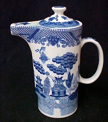 Blue Willow Porcelain China Water Jug Pitcher w/Lid New  