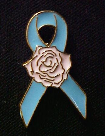 Blue Ribbon Pink Rose SIDS Infant Loss Lapel Pin New  