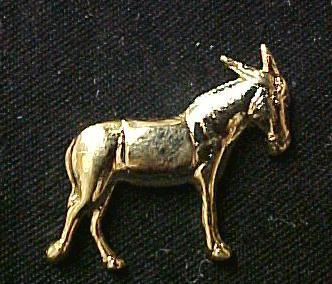 US Democratic Party Donkey Obama Gold Plate Pin Tac New  