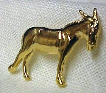 US Democratic Party Donkey Obama Gold Plate Pin Tac New  