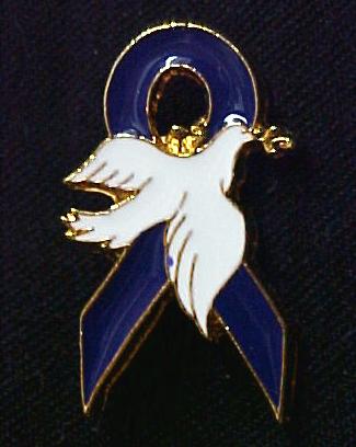 Fibromyalgia Awareness Purple Ribbon White Dove Pin New  