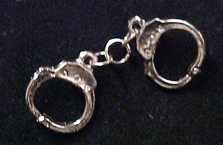 Silver Handcuffs Tie Pin Tac Police Law Officer Cop New  