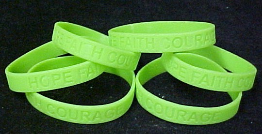 Non Hodgkins Lymphoma Bracelet Lime Green 12 PC Lot